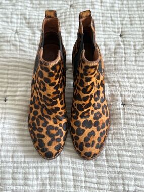 Madewell Leopard Print Chelsea Booties - Women